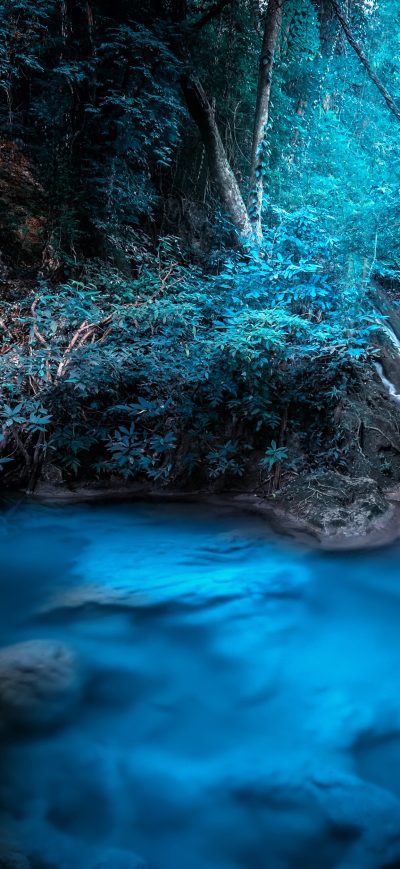 Fond d'écran iPhone Forest Dreamy Waterfall 4k