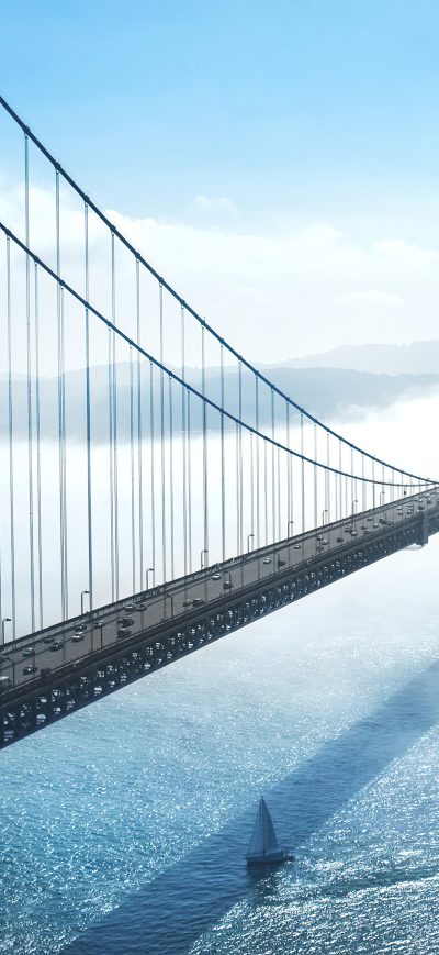 Fond d'écran iPhone Golden Gate Bridge Clouds 4k