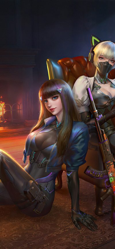 Fond d'écran iPhone Halloween Warriors Girls With Guns 4k