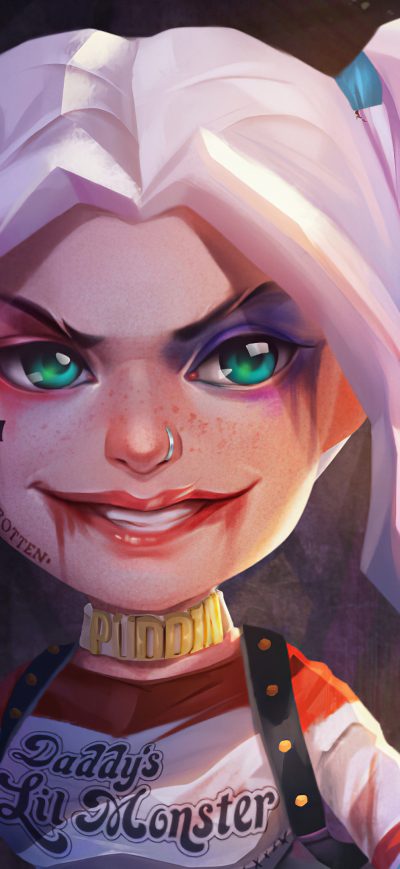 Fond d'écran Harley Quinn Funko Pop 4k sur iPhone