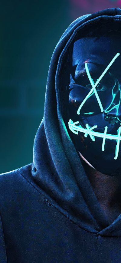 Fond d'écran iPhone Black Mask Hoodie Boy In City 4k