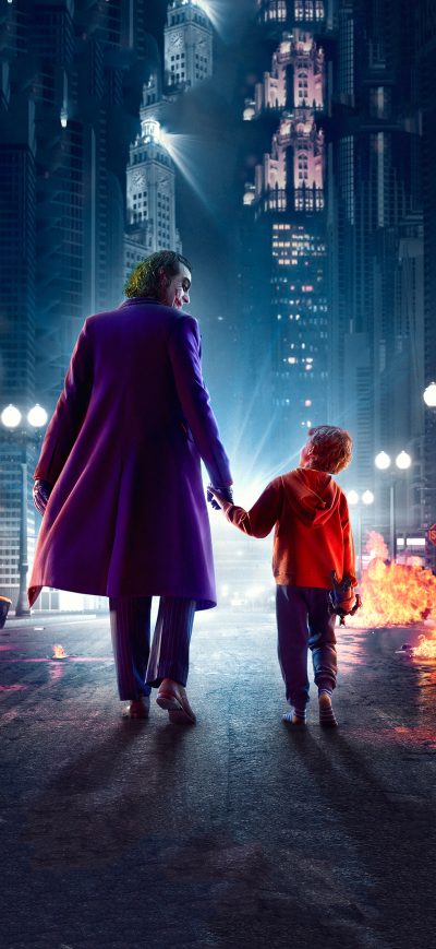Fond d'écran iPhone Joker Walking With Kid