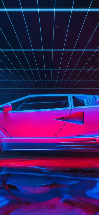 Fond d'écran iPhone Lamborghini Countach Abstract Art 4k