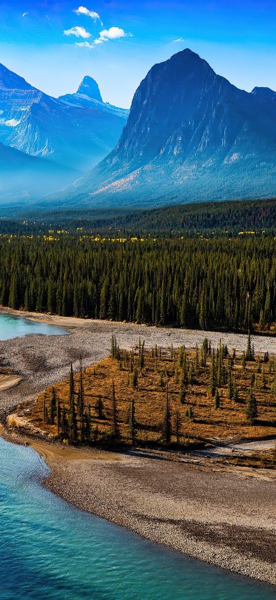 Fond d'écran iPhone Forest Landscape Mountain Nature River Scenic 4k