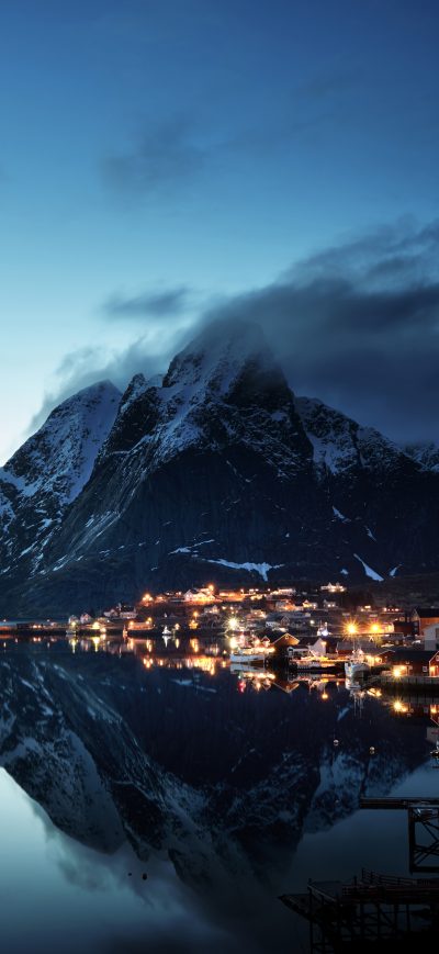 Fond d'écran iPhone Norway Lofoten Mountains Evening Coast 5k