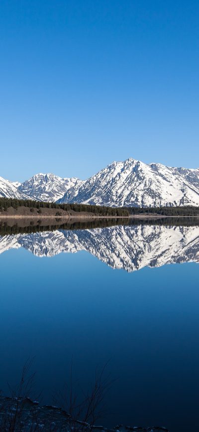 Fond d'écran iPhone Calm Blue At Grand Teton National Park 4k
