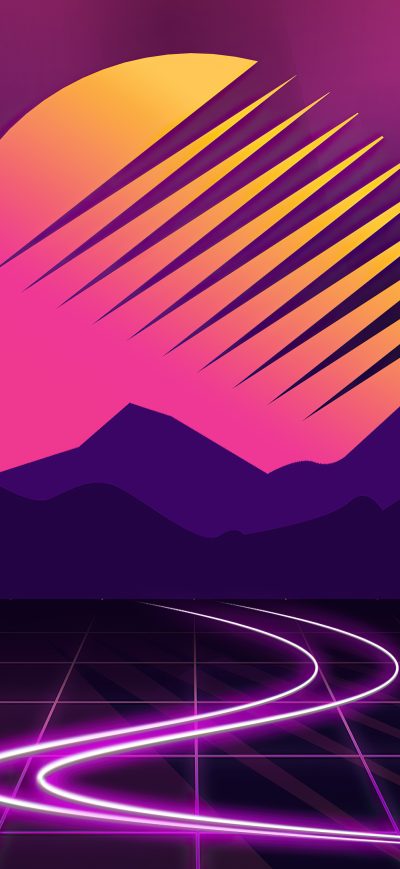 Fond d'écran iPhone Retrowave Neon 4k