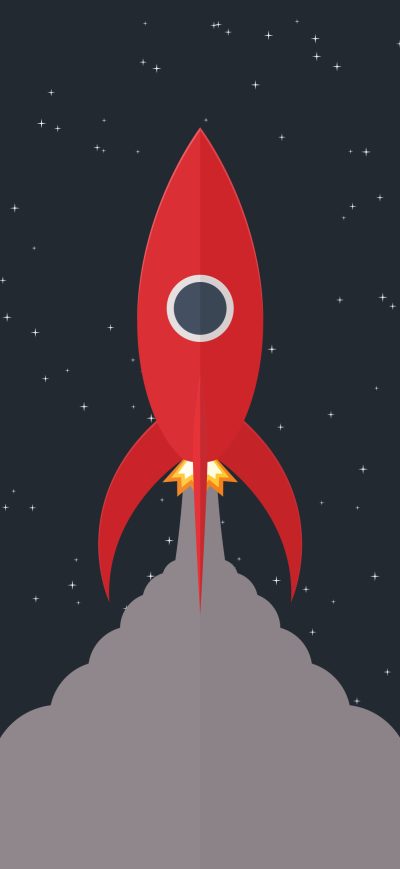 Fond d'écran iPhone Rocket Minimal 4k