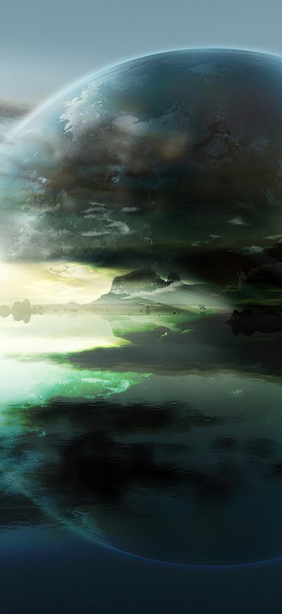 Fond d'écran iPhone Scifi Planet Rise Manipluation 4k