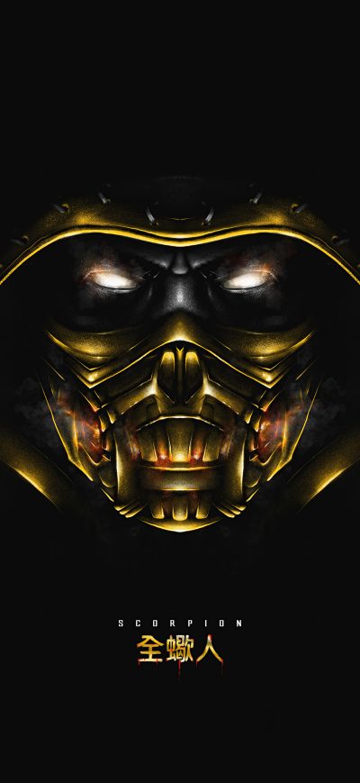 Fond d'écran iPhone Scorpion Mortal Kombat Dark Minimal 8k