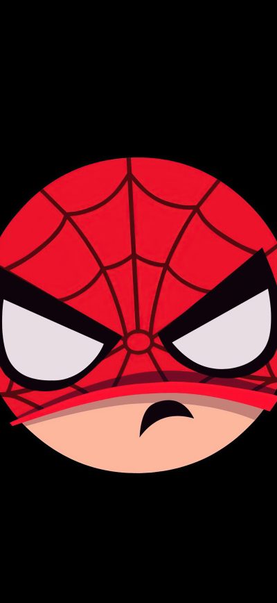 Fond d'écran iPhone Spiderman Angry Minimal Badge 5k