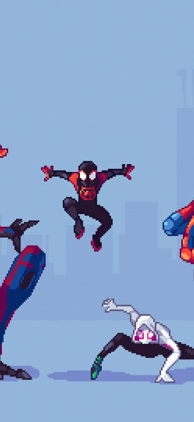 Fond d'écran iPhone Spider Verse 8 Bit