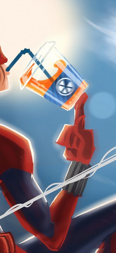 Fond d'écran iPhone Spiderman Drinking Juice