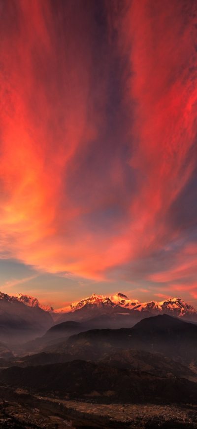 Fond d'écran iPhone Sunset Of Tibet Mountains