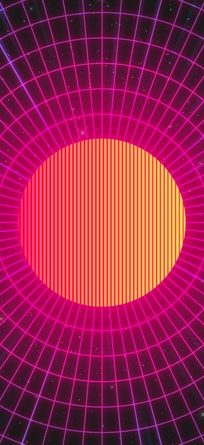 Fond d'écran iPhone Synthwave Sun 4k