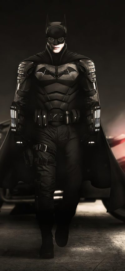 Fond d'écran iPhone The Batman Bruce Wayne With Bike 4k