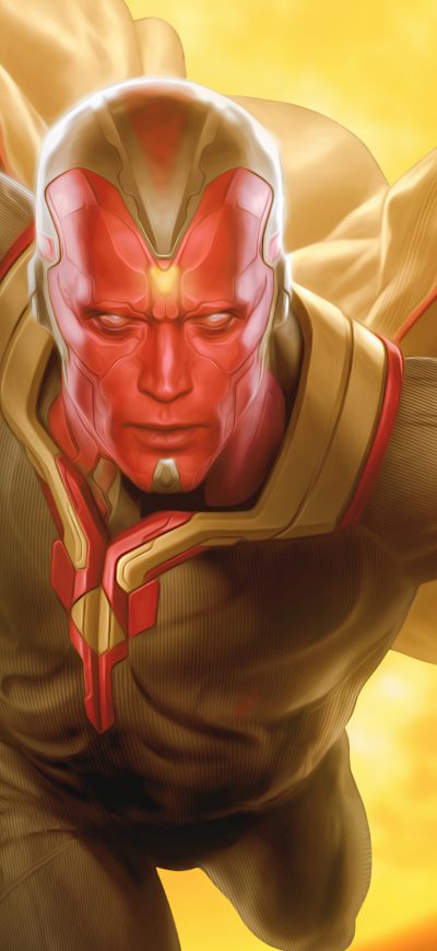 Fond d'écran iPhone Vision Marvel Artwork 8k