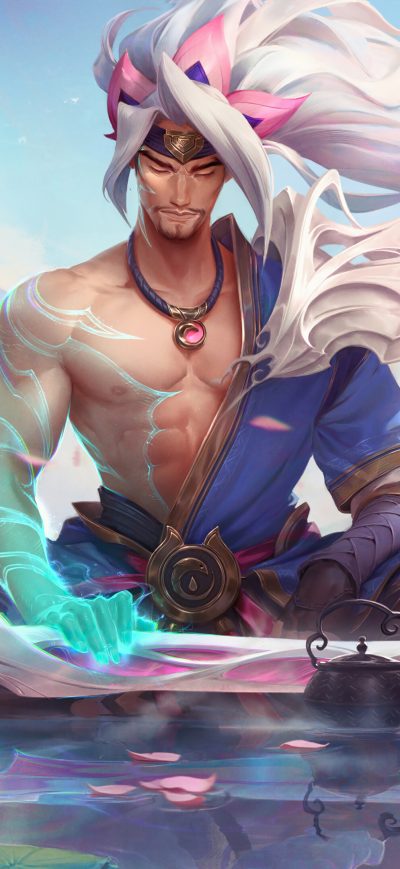 Fond d'écran Yasuo League Of Legends Art 4k sur iPhone