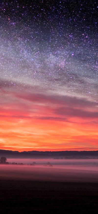 Fond d'écran iPhone Starry Night Sunset Skyscape Stars 5k