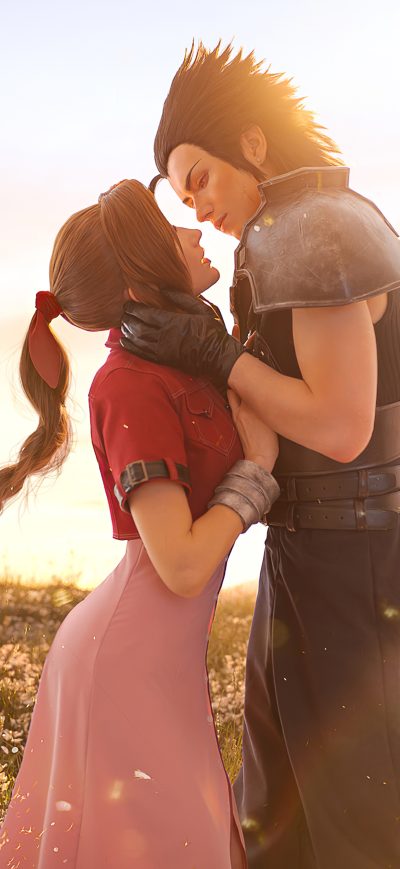 Fond d'écran iPhone Zack Fair And Aerith Cosplay 4k