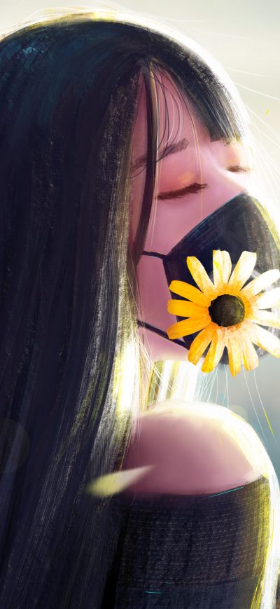 Fond d'écran iPhone Ricodz Anime Girl Gas Mask