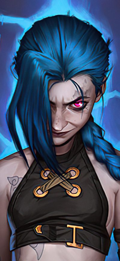 Fond d'écran iPhone Jinx Arcane Lol 4k