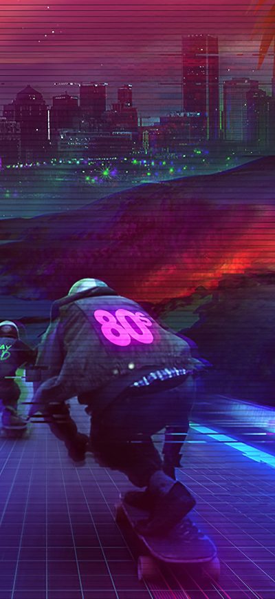 Fond d'écran Midnight Longboarding 4k sur iPhone