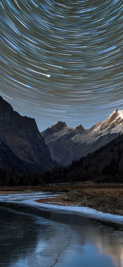 Fond d'écran iPhone Astro Long Star Trail Photography 5k