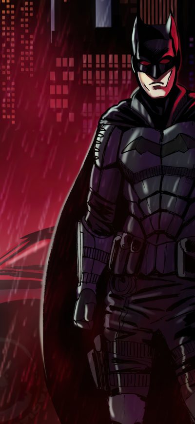 Fond d'écran iPhone The Batman Night Cyberpunk Neon 4k