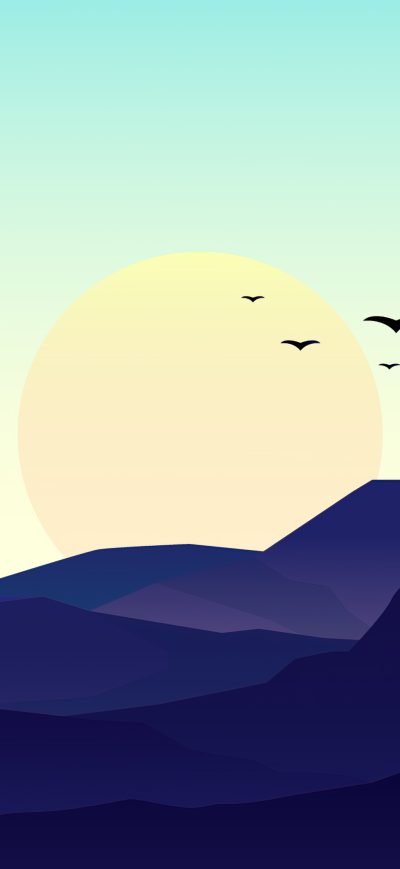 Fond d'écran iPhone Birds Minimal Sunset 4k