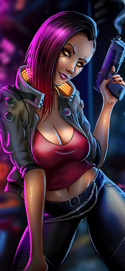 Fond d'écran iPhone Cyberpunk Fanart Fantasy Girl 4k