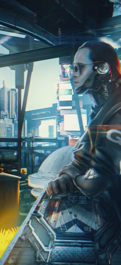 Fond d'écran iPhone Cyberpunk 2077 City Life Scifi