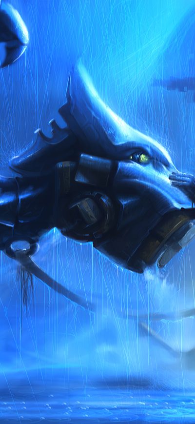 Fond d'écran iPhone Blue Dragon Scifi 4k