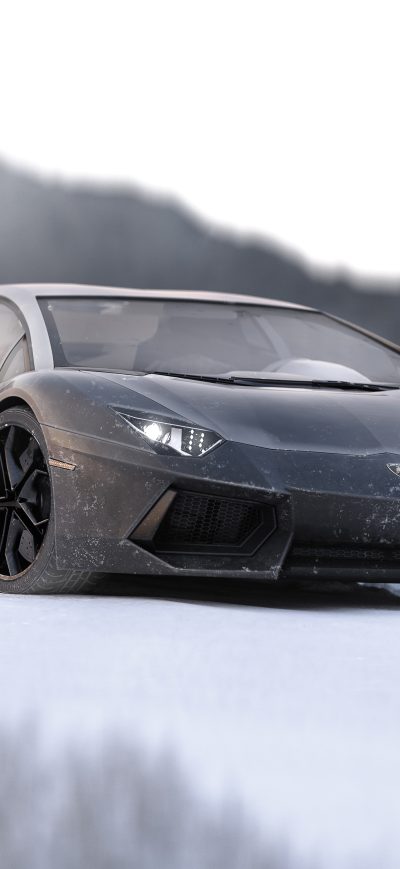 Fond d'écran Lamborghini Aventador In Ice 5k sur iPhone