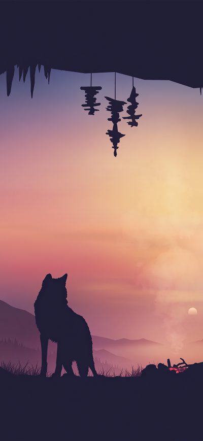 Fond d'écran iPhone Fox Minimal Artwork 4k
