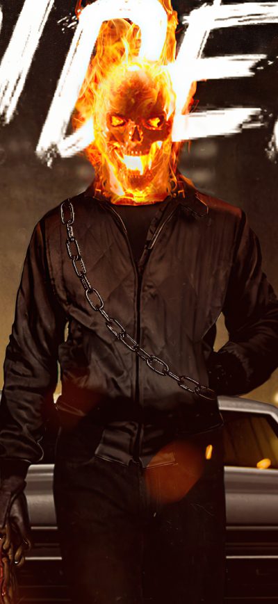 Fond d'écran iPhone The Ghost Rider Poster Fanart 4k