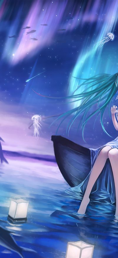 Fond d'écran iPhone Hatsune Miku Vocaloid Anime Girl 4k