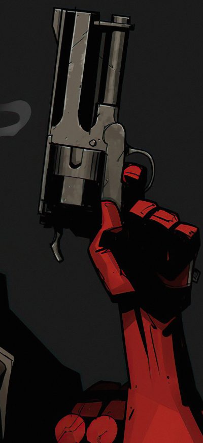 Fond d'écran iPhone Hellboy Gun Art 4k
