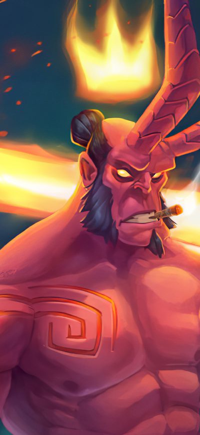 Fond d'écran iPhone Hellboy With Burning Sword