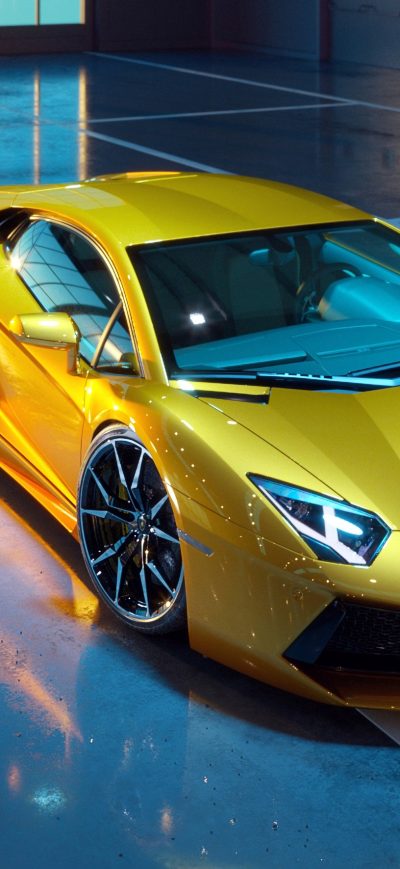 Fond d'écran iPhone Yellow Lamborghini Aventador New