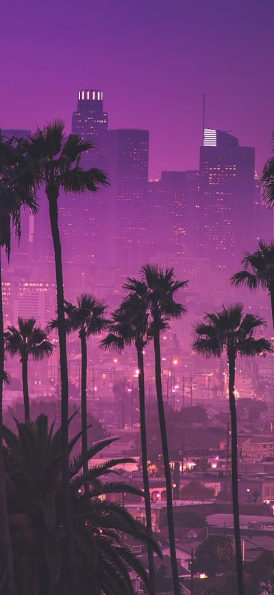 Fond d'écran iPhone Los Angles Synthwave 4k