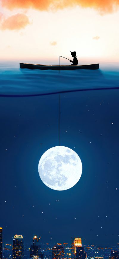 Fond d'écran iPhone Catching The Moon In Ocean 5k