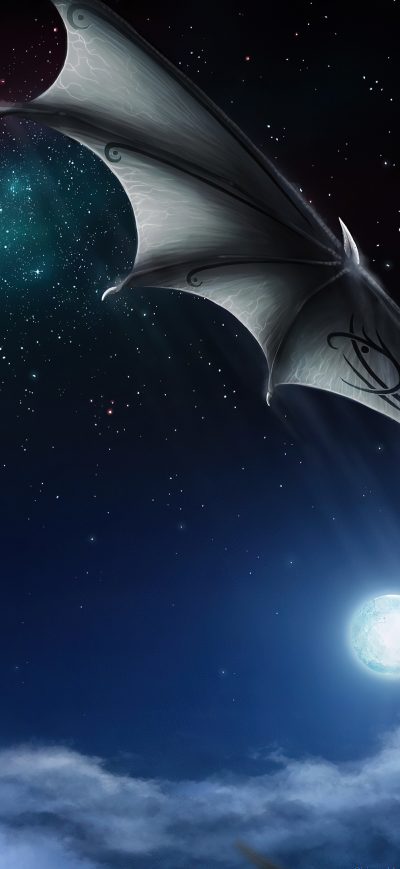 Fond d'écran iPhone Moon Dragon Night 4k
