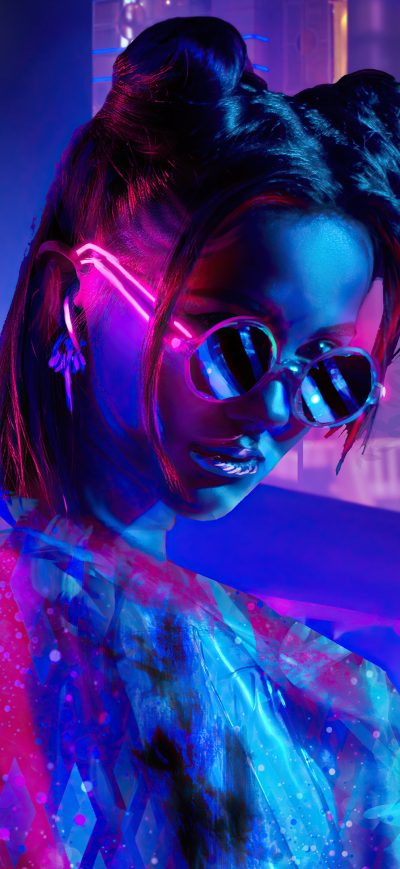 Fond d'écran iPhone Tokyo Girl Japanese Cyberpunk Synthwave