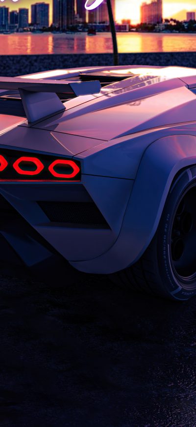 Fond d'écran iPhone Miami Racing Vibes Lamborghini 4k