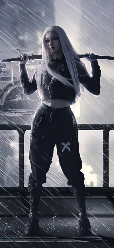 Fond d'écran iPhone Samurai Girl With Sword 5k