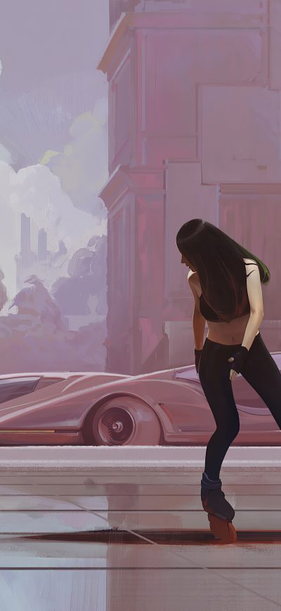 Fond d'écran iPhone Skater Girl 4k