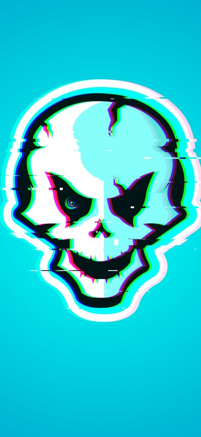 Fond d'écran iPhone Dark Skull Glitch 12k