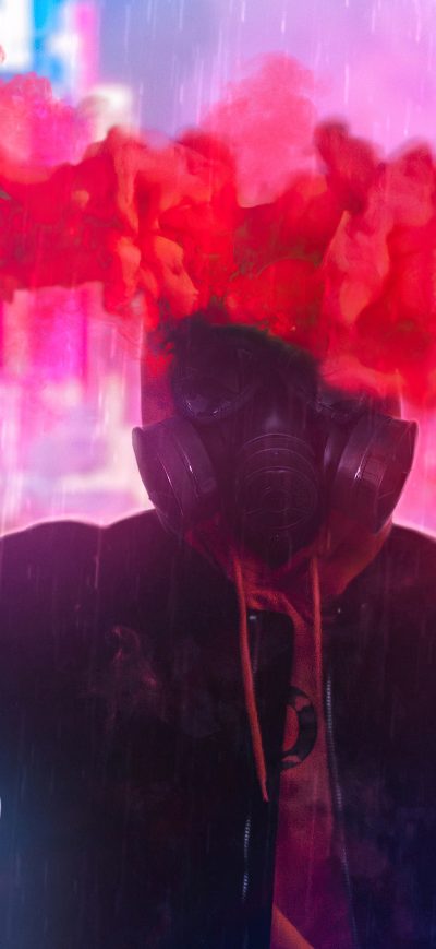 Fond d'écran iPhone Guy With Smoke Bomb 4k
