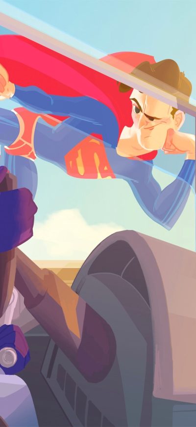 Fond d'écran iPhone Batman Flying Jet Alongside Superman Spiderman
